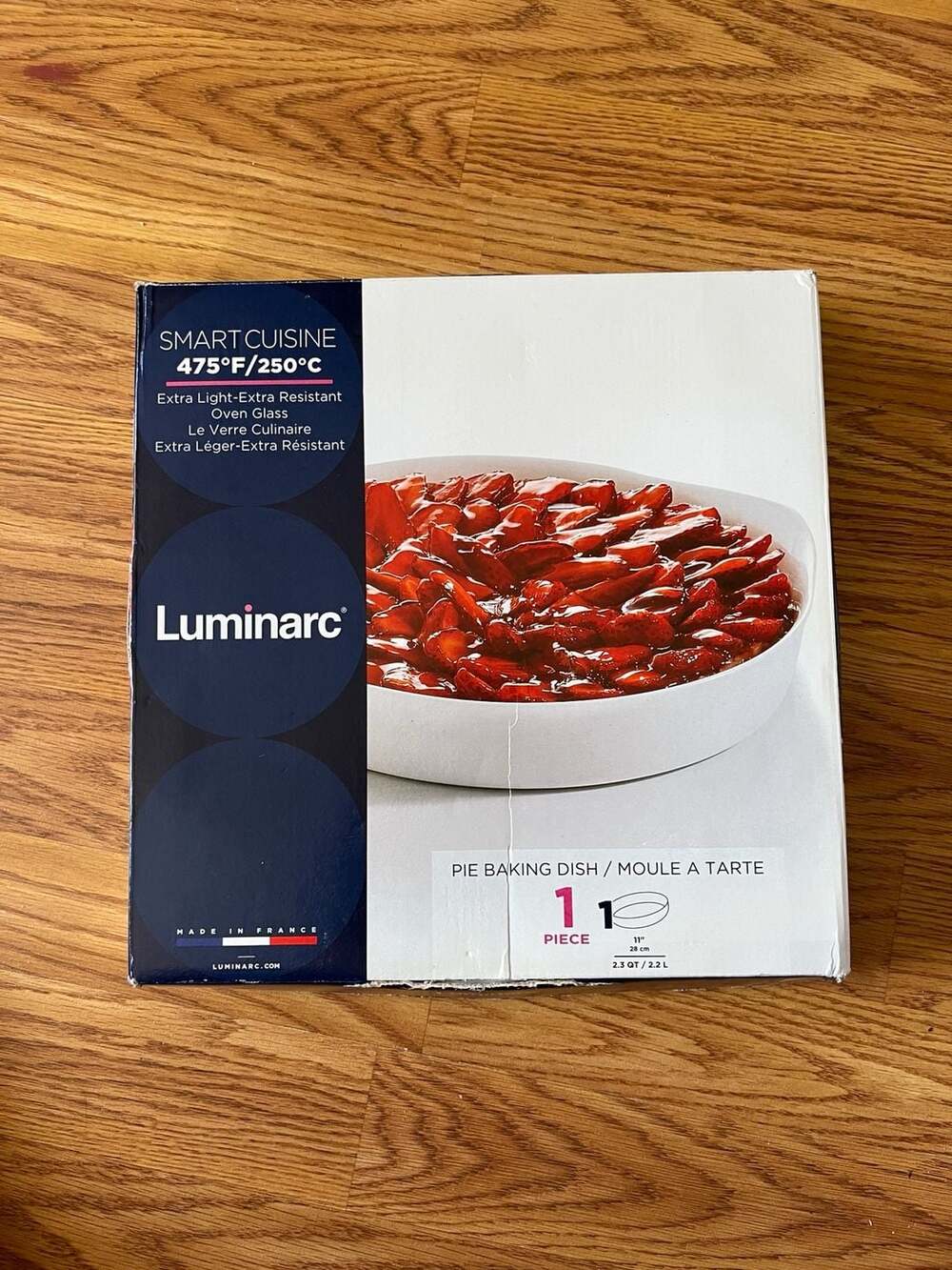 Luminarc Smart Cuisine 11-Inch White Oven Glass Pie Baking Dish